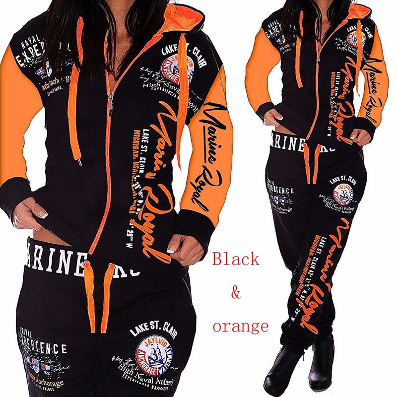 Large Size Fashionable Sportswear For Women's Spring And Autumn Printed Hoodie Two-Piece Set_voghion.com