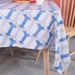 Tischdecke aus Polyester – waschbare und knitterfreie quadratische Tischdecke für Ess- und Couchtische (blaues Sechseck, geometrisch, 100 % Polyester)_voghion.com