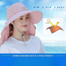 UV Protection Tea Picking Cycling Women's Face Covering Breathable Wide Brim Summer Mask Versatile Cool Sun Hat Travel_voghion.com