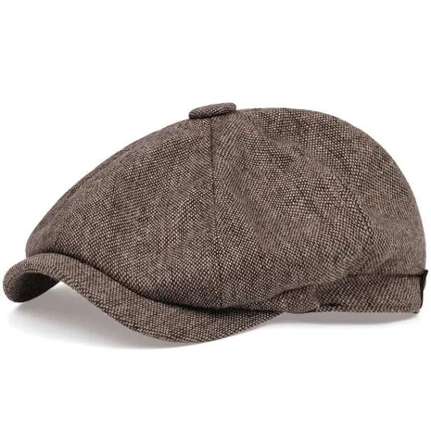 Mode Männer Zeitungsjunge Hüte Peaky Herbst Vintage Herringbone Octagon Cap Frauen Casual Streifen Baskenmütze Gatsby flachen Hut_voghion.com