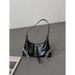 Borsa casual in pelle nera con borchie 2025, borsa a tracolla grande con catena sottobraccio per donna_voghion.com