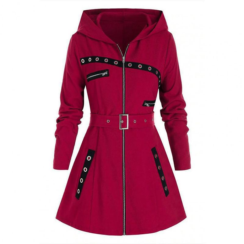 Trendy Winter Coat Hooded Warm Gothic Wear-resistant Women Winter Coat_voghion.com