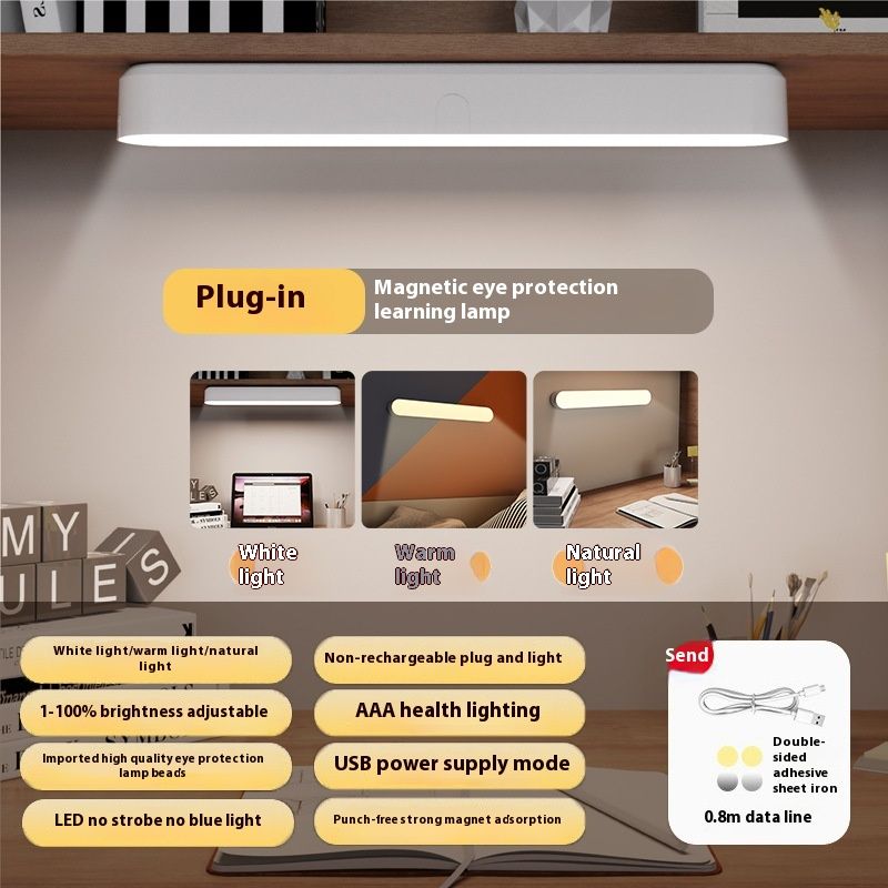 Bureau oogbescherming leren multifunctioneel magnetische zuignap kan rechtop staan studentenhuis schrijven coole lamp cadeau_voghion.com