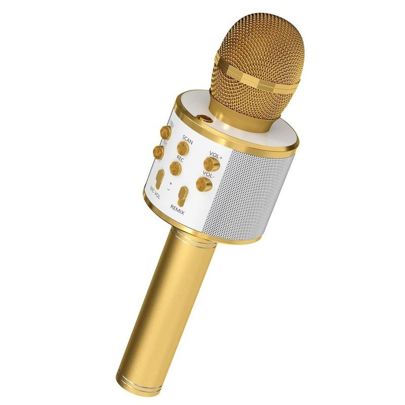 5CORE Bluetooth Wireless Karaoke Microphone All-in-One Portable Handheld Mic With Speaker Recorder Microfono Inalambrico WM SPK GLD_voghion.com