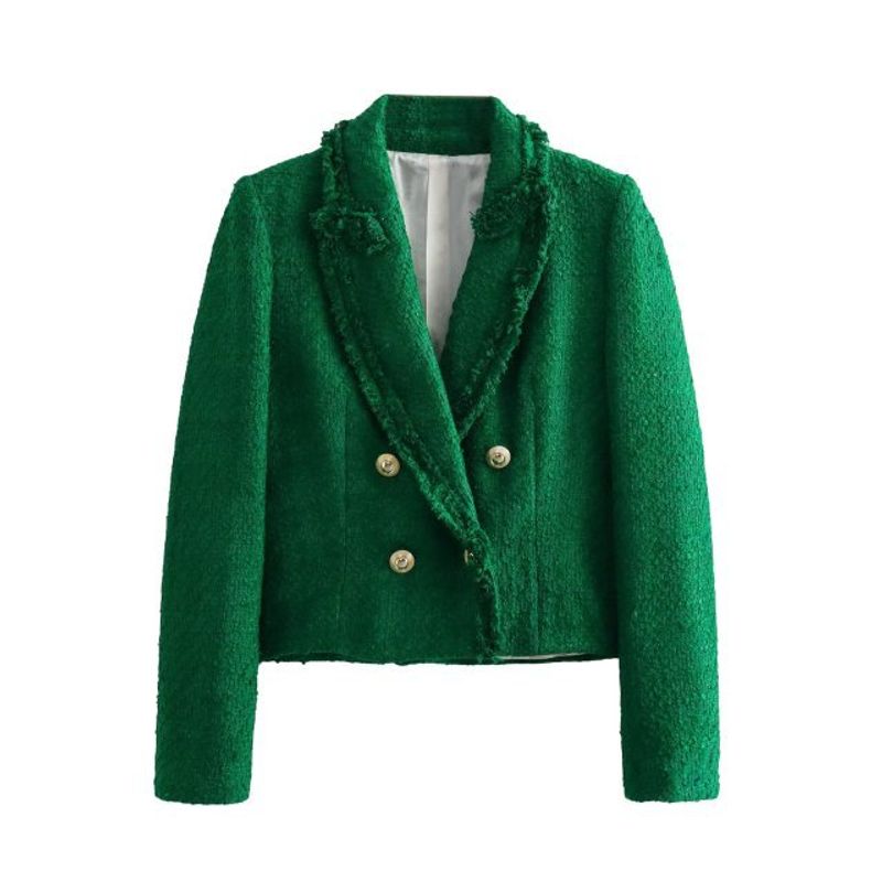 Damenbekleidung 2023 Herbst Neuware Textur Zweireiher Temperament Anzugjacke Langarm_voghion.com