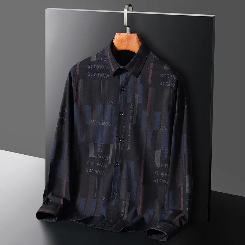 Shirt Spring and Autumn New Korean Fashion Shirt Handsome Long Sleeve Inch Shirt Casual Shirt Men's Shirt Men's Coat_voghion.com
