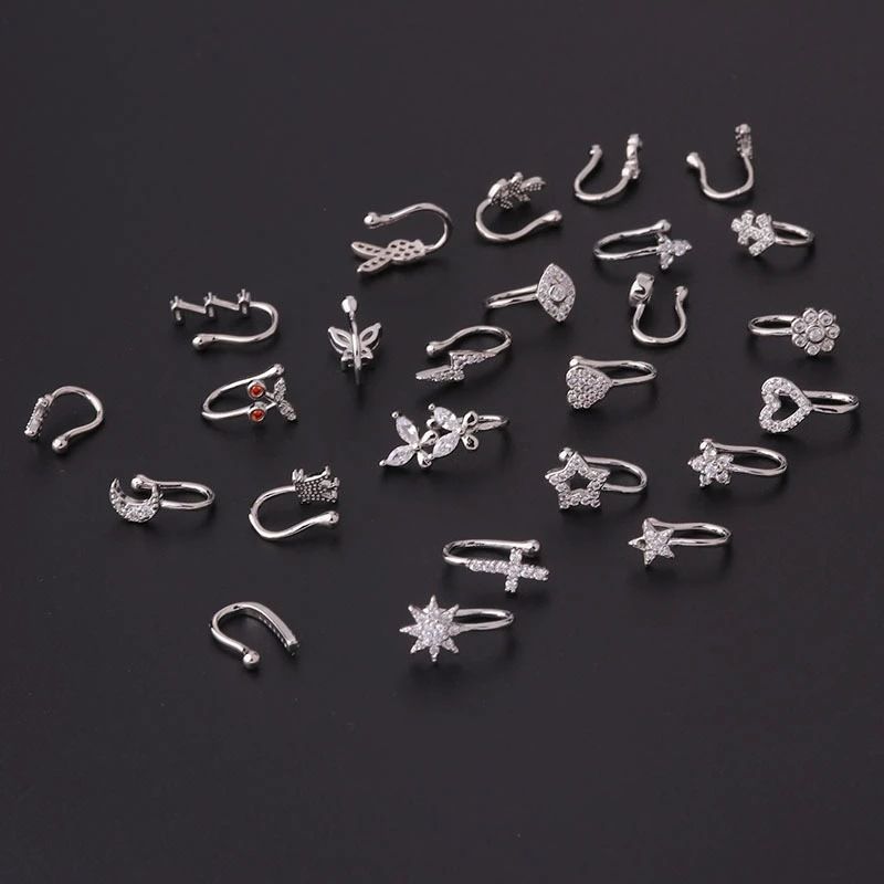 Hot sælgende mode zirkon indsat ikke-piercing clip type næsering populær næse clip, body piercing smykker_voghion.com