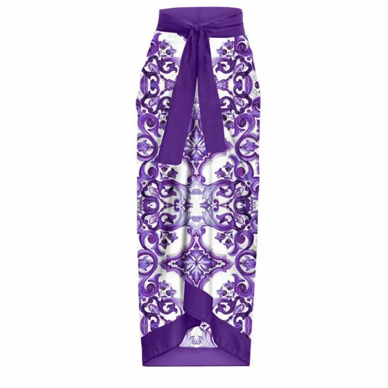 Damen Einteiliger Badeanzug mit Retro-Print, für heiße Quellen, Urlaub, Strandkleid, Bikini-Set_voghion.com