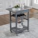 Mobile Rolling Kitchen Island Trolley Serving Cart With Underneath Drawer & Slide-Out Wire Storage Basket_voghion.com