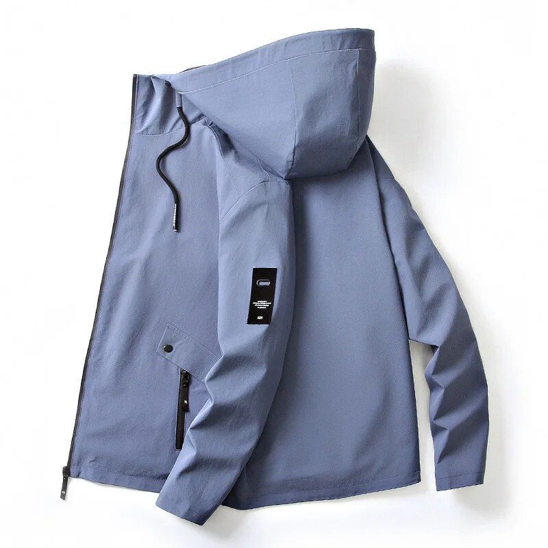 Lente Herfst Jas Mannen Outdoor Casual Dunne Capuchon Kraag Windjack Mannen Effen Kleur Leisure Jas Heren Kleding M-4XL_voghion.com