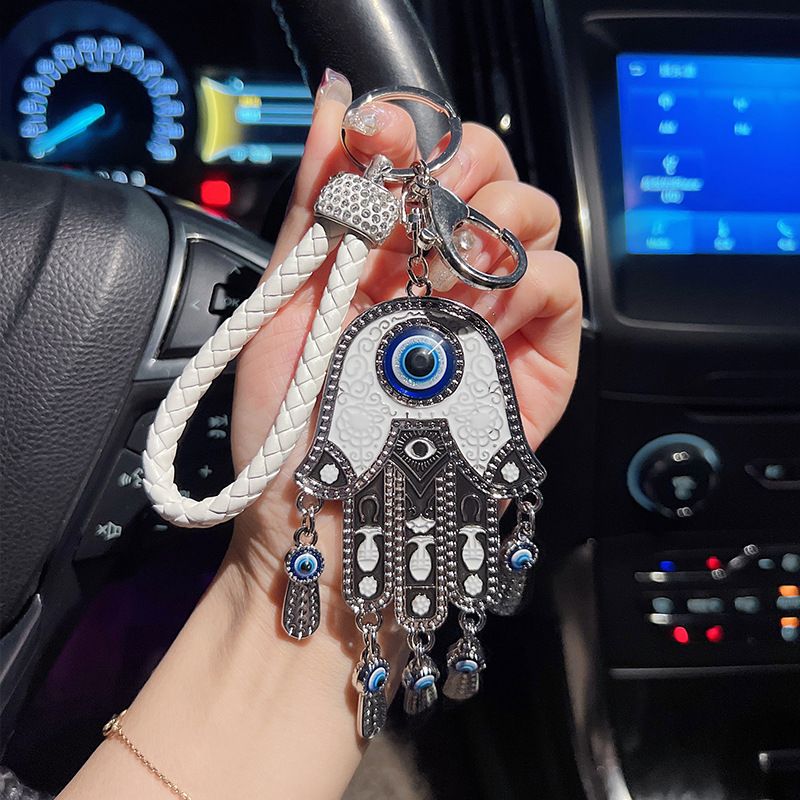 New Style Creative Devil Eye Rope Keychain Alloy Car Key Chain Bag Decoration Pendant_voghion.com