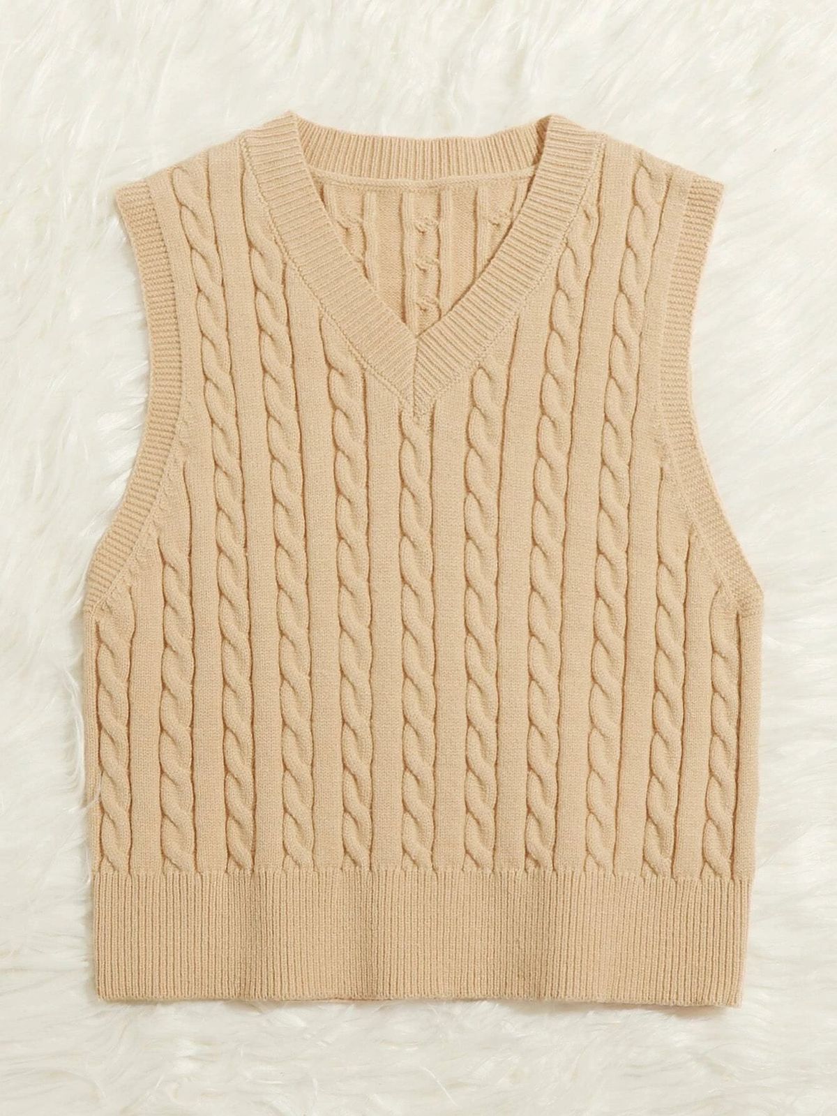 Men's Clothing New European And American Foreign Trade Women's Spring And Summer Knitted Cable Vest Pullover V Neck Vest Large Size Sweater_voghion.com