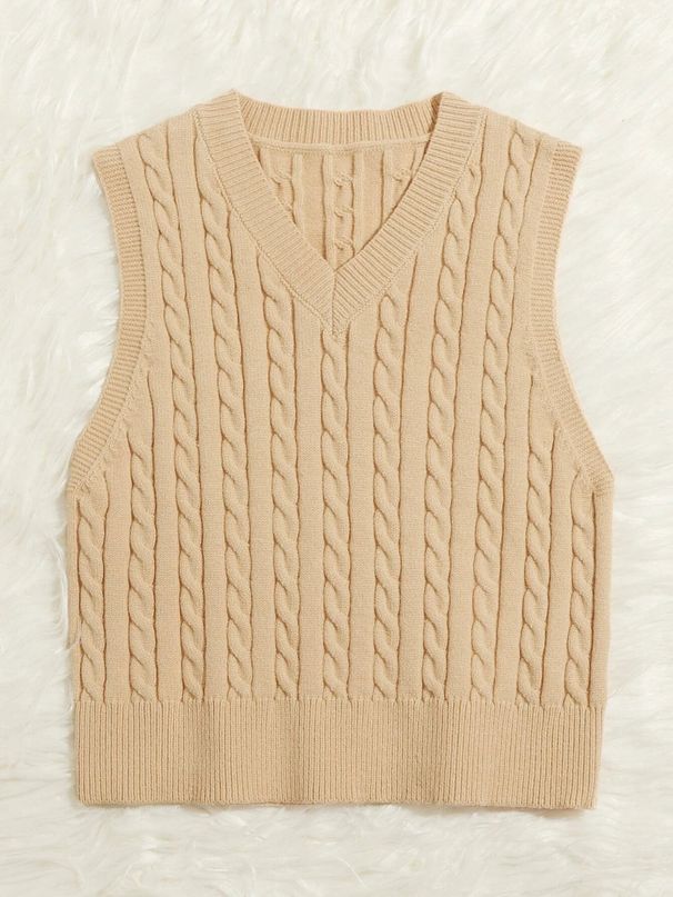 Men's Clothing New European And American Foreign Trade Women's Spring And Summer Knitted Cable Vest Pullover V Neck Vest Large Size Sweater_voghion.com