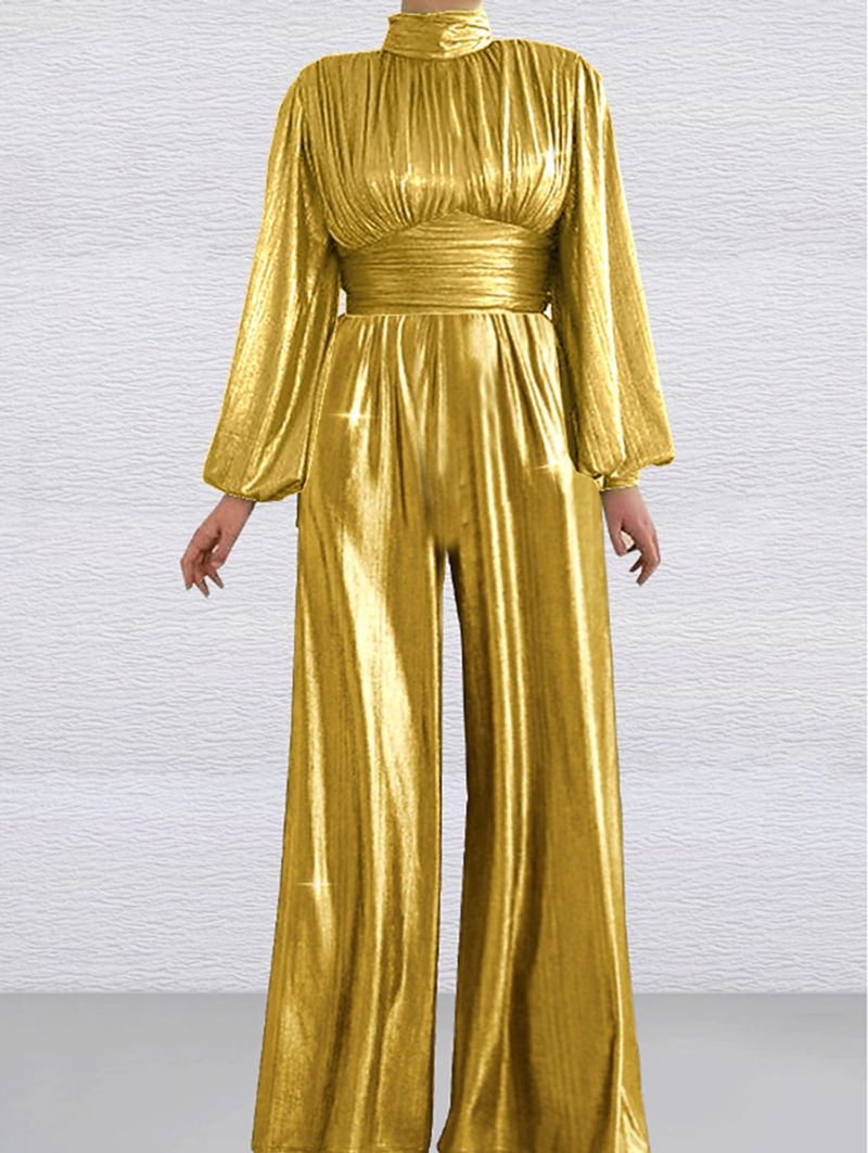 Women's Clothing spring and summer style long skirts new jumpsuits flash mid-waist temperament commuting jumpsuits_voghion.com