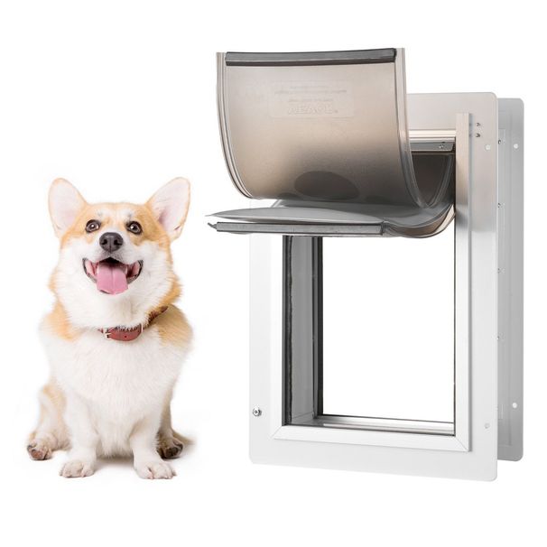 VEVOR Pet Door For Wall With Lock And 3 Magnetic Flap System Metal Frame Small_voghion.com
