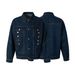 Eon Modish 25 Autumn New American Fashion High Street Metal Stud Decorated Denim Jacket Coat_voghion.com