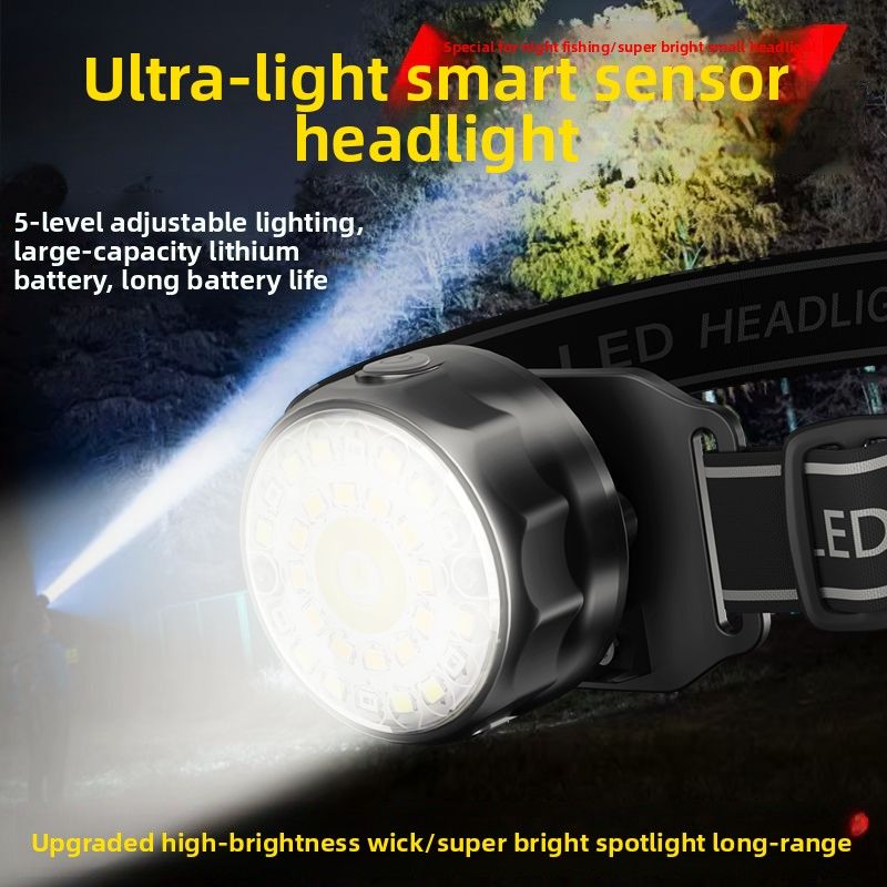 Induction Headlamp Head-mounted Liging Flashlig Rechargeable Durable Super Brig Special Portable Nig Fishing_voghion.com