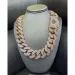 Vollständig vereister MOISSANITE 20 mm kubanische Glieder-Hip-Hop-Kette, rosévergoldet, mehrere Größen erhältlich, mit Diamant-Pass-Tester_voghion.com