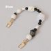 Fashion Black And White Handmade Bead Bag Classic Handheld Versatile Color-Block Phone Short Chain_voghion.com