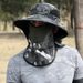 Cappello da sole con protezione per il collo da uomo e mantella staccabile - UPF 50+ e anti-zanzare per escursionismo e attività all'aperto_voghion.com