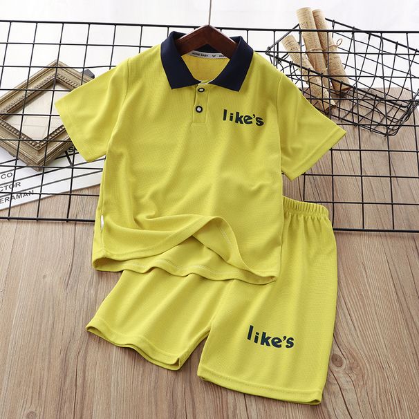 Mother & Kids Children's Waffle Casual Short Sleeved Shirt Suit_voghion.com