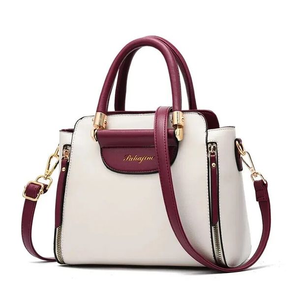 Fashion Color Contrast Handbag, ing Striped Crossbody Bag, Women's Elegant Office & Work Purse_voghion.com