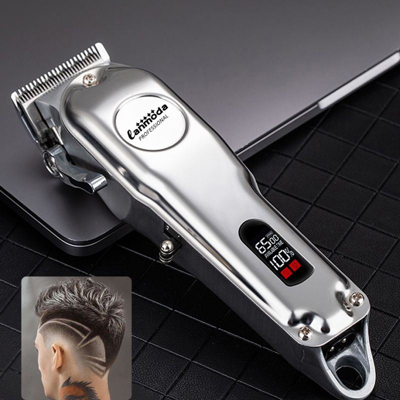 Tondeuse à cheveux tout en métal, tondeuse à barbe, rasoir électrique pour hommes, coupe professionnelle haute puissance pour coiffeur et barbier_voghion.com