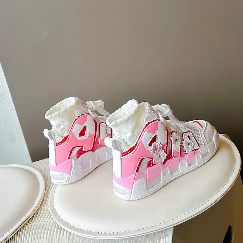 Marque 2024 Nouvelle Été Rose Chunky Baskets Respirant Maille Épaisse Semelle Filles Sport Mode Décontracté Papa Chaussures Femme_voghion.com