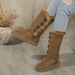 Plus-size, high-cyder, padded foot shoes wool winter button-down snow boots_voghion.com