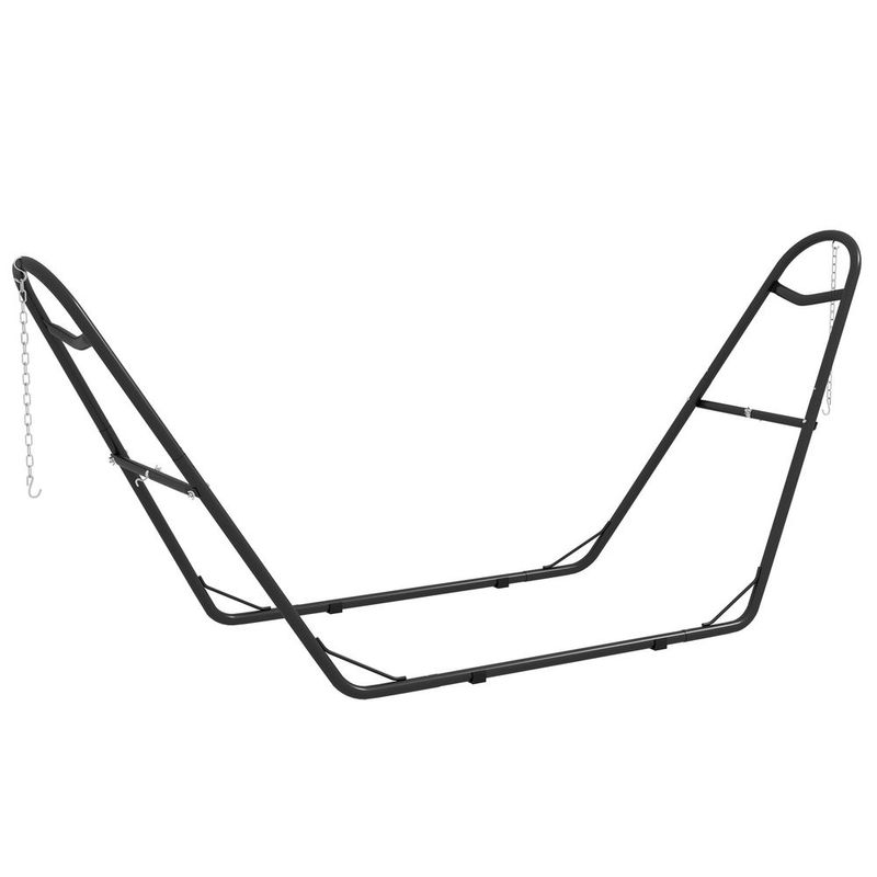 Hammock Stand Portable Adjustable Steel Frame Weather Resistant Black 550 Lbs Capacity_voghion.com