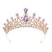 European and American cross-border crystal crown rhinestone exquisite electroplated metal crown wedding bride birthday party dance hair accessories_voghion.com