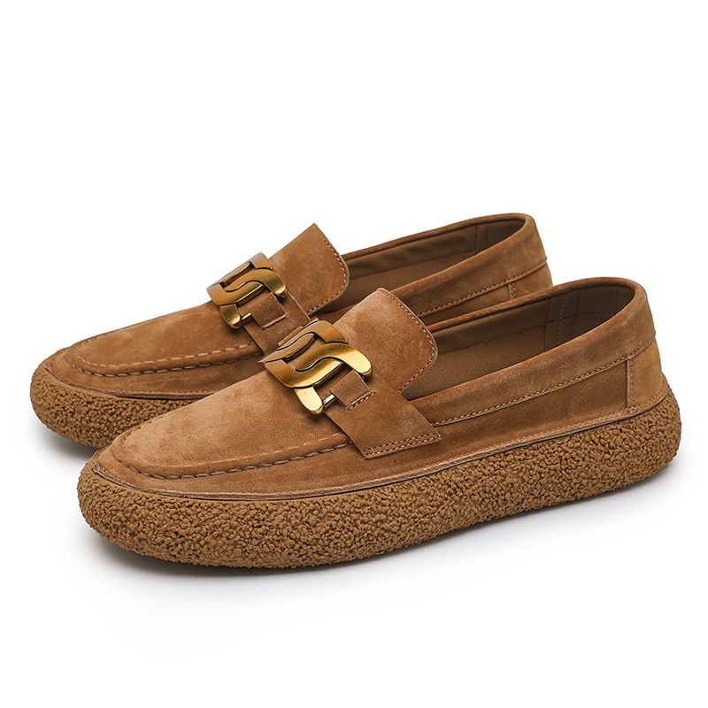 Männer Casual Schong Britesch Retro Slip-on Schong Echt Lieder Ärmelen Atmungsaktiv Fuer Loafers_voghion.com