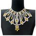 Fashion women's exquisite shiny AB color big gem necklace luxury exaggerated rhinestone big necklace_voghion.com