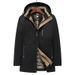 Giacca invernale imbottita con cappuccio da uomo - Cappotto lungo foderato in caldo pile con chiusura a zip, taglie comode per il freddo_voghion.com
