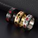 Anillo giratorio de acero de titanio para hombre, con diseño de naipes, con personalidad, color negro y rojo, con transferencia cuadrada, joyería_voghion.com