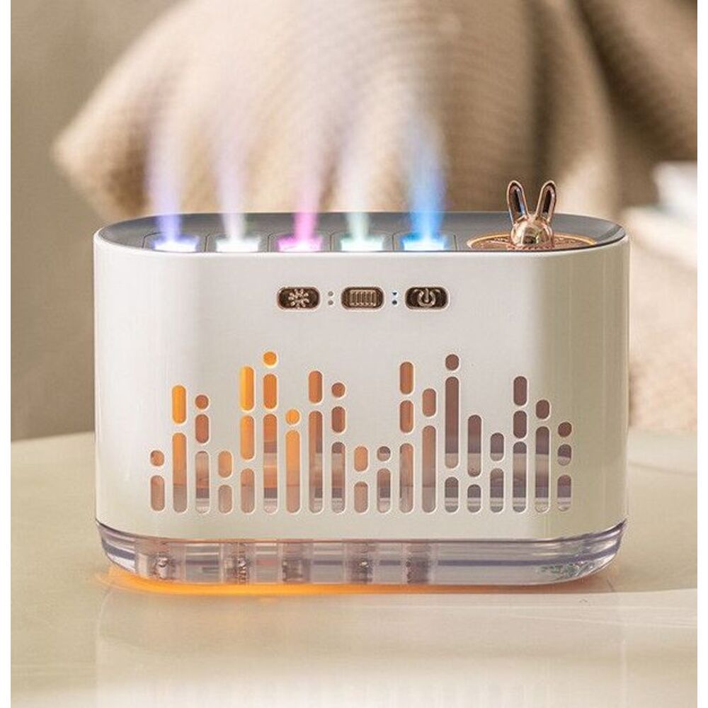 Neu Dynamische Sound Pickup Luftbefeuchter Ätherisches Öl Aromatherapie Maschine Desktop Flamme Hause Zimmer Stille_voghion.com