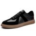 Retro Leder Farblich passende Plattform Casual Sports Board Schuhe Dexun Flying Weaving Matte Plattform Herrenschuhe_voghion.com