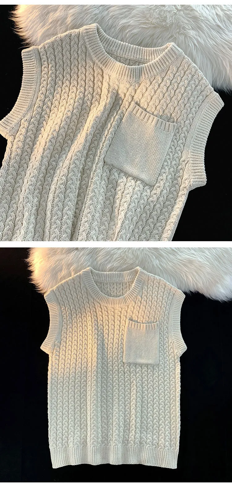 Vīriešu apģērbs jauna vienkrāsaina vienkārša vilnas veste vīriešiem rudens džemperis tendence apaļa kakla džemperis tops_voghion.com