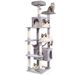 Cat Tree 72' Cat Tower With 2 Cat Condos Sisal Scratching Post Light Grey_voghion.com