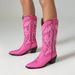 Embroidered Plus Size Western Cowboy Autumn Winter Thick High Heel Square Toe Mid-Calf Riding Martin Boots_voghion.com