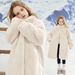 New thickened and warm girl's mink fur coat, children's baby stand up collar plush cold resistant long coat_voghion.com