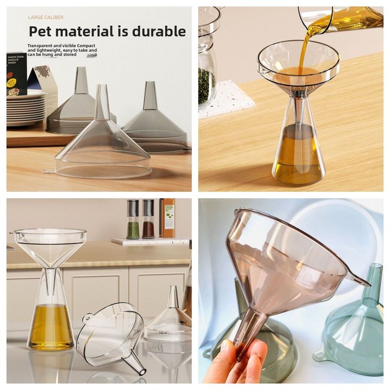 Large Plastic Mouth Tool Kitchen Wide Diameter Transparent Thickened Liquid Dispensing Funnel Universal_voghion.com
