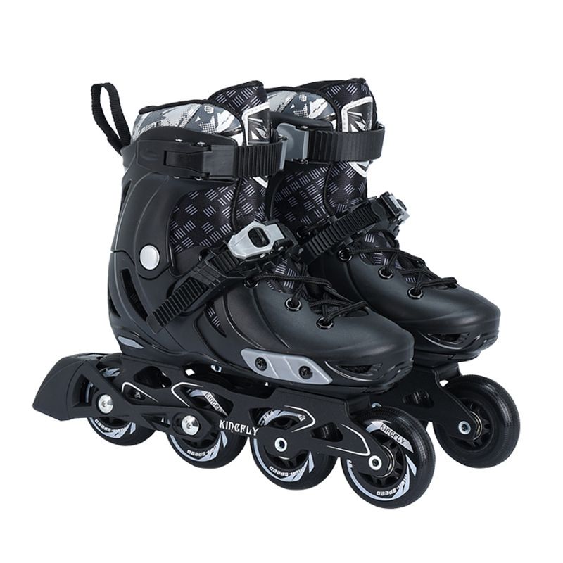 Skating shoes roller skates dry ice, adjustable straight row wheels for adult children, male and female beginners_voghion.com