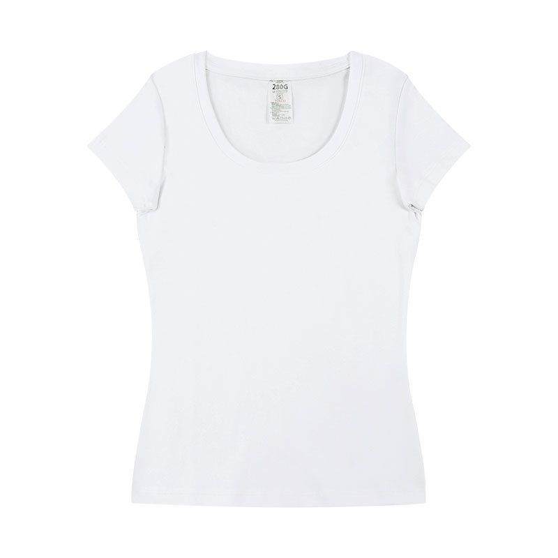 Women's Slim Fit Round Neck Short Sleeve T-Shirt - Breathable Cotton Blend Stretch Fabric, Casual & Versatile Basic Top For Everyday Wear_voghion.com