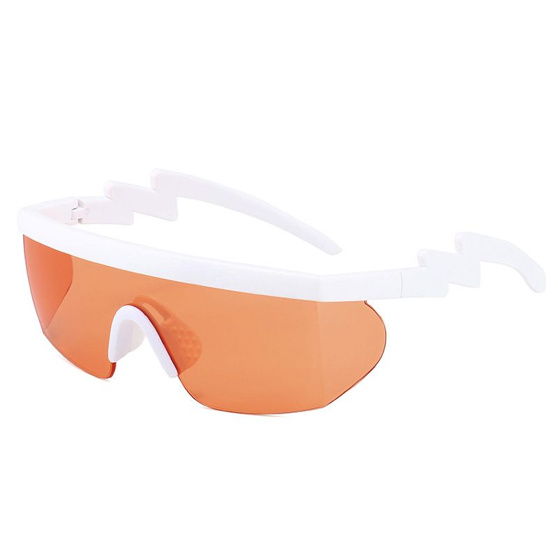 One-piece sunglasses for men and women lightning legs outdoor sports cycling glasses irregular windproof sunglasses tide_voghion.com