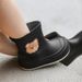 Kids' Bear Print Rain Boots – Non-Slip Waterproof Rubber Shoes For Boys & Girls (Ages 2-7, Colors: Black/White/Yellow/Camel, Sizes 30/31-34/35)_voghion.com