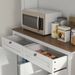 HOMCOM 71' Tall Kitchen Pantry Storage Cabinet With Microwave Stand, Freestanding Buffet With Hutch, 2 Drawers, 5 Doors, Adjustable Shelves And Glas_voghion.com
