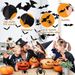68PCS large Halloween 3D spider and bat wall sticker combination Halloween decoration 3D black bat sticker_voghion.com