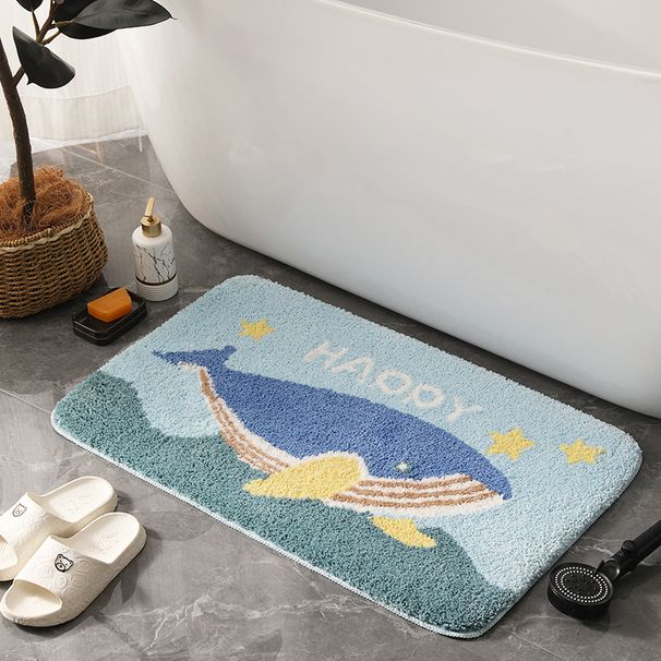 Dolphin Bliss Plush Bath Mat - Ultra Absorbent Memory Foam Carpet For Bathroom (Non-Slip Backing, Fast Drying, Machine Washable)_voghion.com