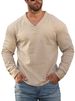 Men's Jacquard Knit Sweater – Relaxed Fit V-Neck Pullover With Stretch Fabric, Breathable & Lightweight For Casual & Layering_voghion.com